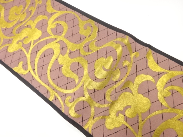 アンティーク　唐草模様織出し袋帯（材料）